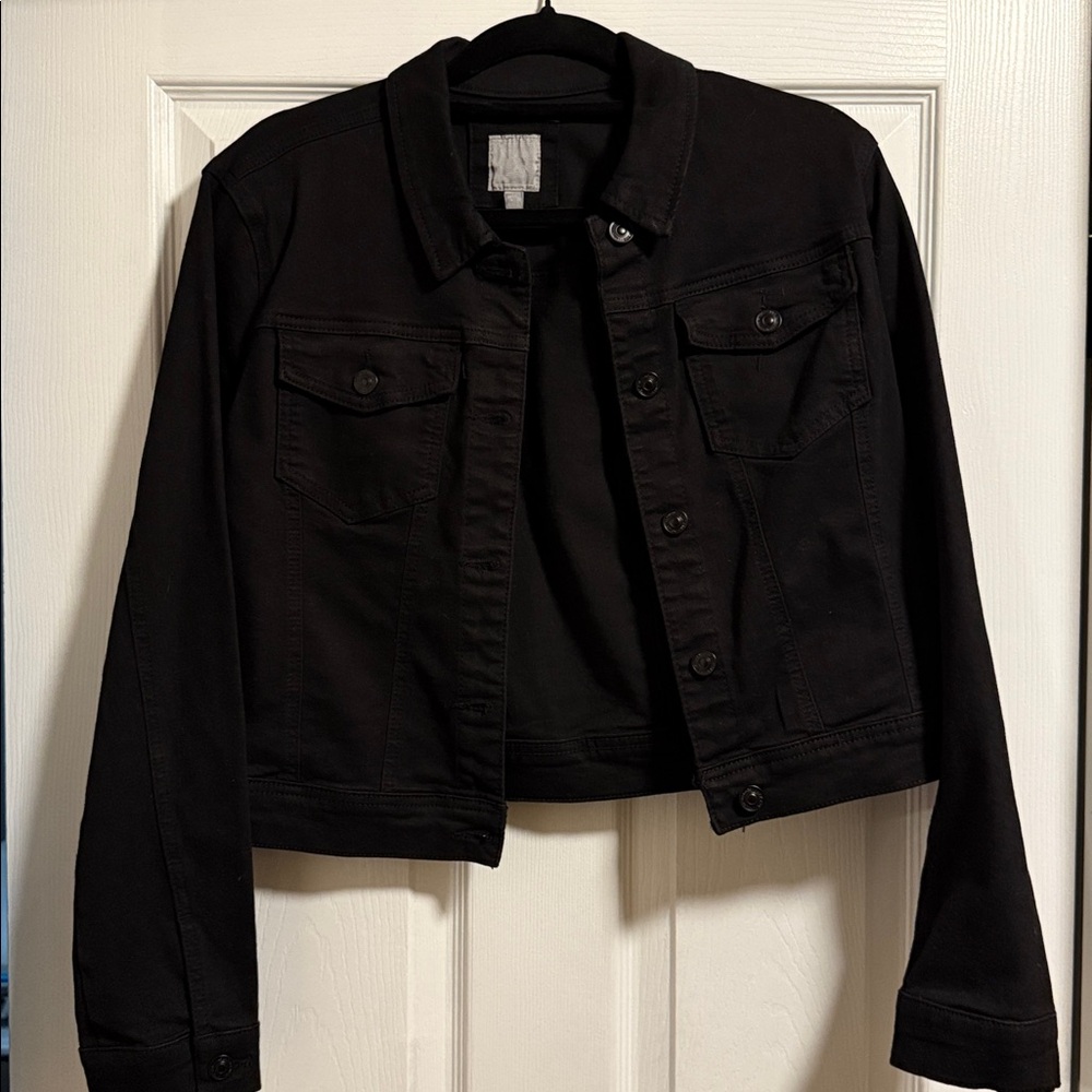 Wax Jean black Denim Jacket. Size large